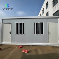 Maison conteneur modulaire démontable à double porte, kit plat, OEM ODM pour bureau de chantier, dortoir de travailleurs, logement temporaire
