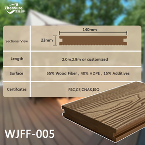 Revêtement de sol extérieur en WPC extrudé, imperméable, prix direct usine, vente en gros de terrasses en composite <span class=keywords><strong>bois</strong></span>-plastique - Product Image 2