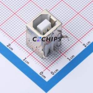 ZX-TYPEB-2-WCM4 USB Connector Bent Lead Through Hole Connector Type-B Female Right Angle Insert 4P - Product Image 1