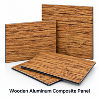 Panneau composite bois-aluminium revêtu de PE, grain de bois de frêne, 3 mm, taille personnalisée pour panneaux de plafond commerciaux