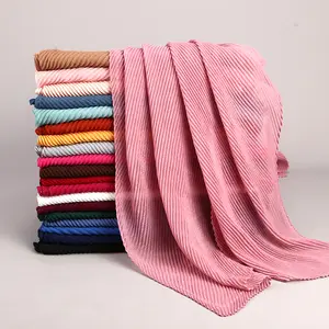 Schlussverkauf TR Baumwollschal Damen plissiert welliges Hijab muslimische Damen-Schal schal falten Schal Schals für Damen Damenbandage 180*90cm