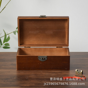<b>Vintage</b> Wooden Jewelry <b>Box</b> With Lockable Flip Top Rectangle Engraved Storage For Jade Antique Ornaments Custom Made - Product Image 4