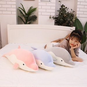 Dolphin Plush <b>Pillow</b> <b>Large</b> Stuffed Toy Pink Gray Dolphin Sleep Aid For Children Girls - Product Image 3
