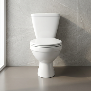 Ensemble WC complet en céramique avec cuvette à deux pièces, couvercle de siège en plastique et raccords LLC - Product Image 3