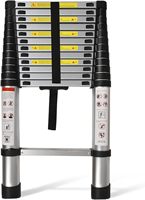 Échelle télescopique portable en aluminium simple de 4,1 m, pliable et extensible, capacité de 330 lb