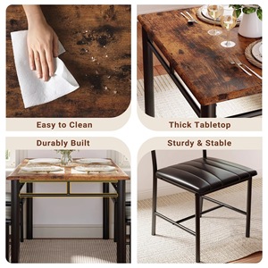 Creative Home Furnishing Upholstered Chairs, Wooden Dining <b>Table</b> and Chair Set, <b>Small</b> Apartment Simple Multifunctional <b>Kitchen</b> - Product Image 4