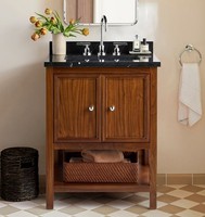 Meuble de salle de bain luxueux sur pied avec vasque en céramique, miroir intelligent à éclairage LED tactile, résistant à l'eau, construction en bois massif