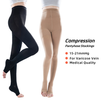 Collants de compression pour femmes 20-30 mmHg, opaques, à bout fermé, avec soutien et compression graduée, pour les gonflements et les varices