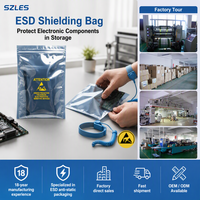 Sac antistatique ESD personnalisé avec logo pour composants électroniques PCB IC, sac de protection antistatique avec fermeture éclair