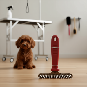 Pettine per Cani con Manico Rosso per Toelettatura Animali - Product Image 2
