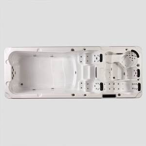 อ่างสระว่ายน้ําอินฟินิตี้ไดรฟ์คู่ขนาดใหญ่ใช้ในบ้านอะคริลินวดอ่างน้ําวนสปาอ่างน้ําร้อนสําหรับขาย - Product Image 3