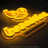 Personnalisation de logo publicitaire en lettres lumineuses en acrylique transparent minimaliste haut de gamme avec impression UV + gel