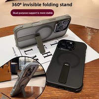 360 °   Étui de téléphone magnétique rotatif pour iPhone 17 16 Pro Max, coque rigide mate givrée avec support, protection antichoc