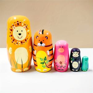 Offre Spéciale : Lot de 5 Poupées Animaux Gigognes <span class=keywords><strong>en</strong></span> <span class=keywords><strong>Bois</strong></span>, Motifs Mignons de Dessins Animés, Poupées Gigognes Russes Éducatives <span class=keywords><strong>en</strong></span> <span class=keywords><strong>Bois</strong></span> pour Enfants - Product Image 5