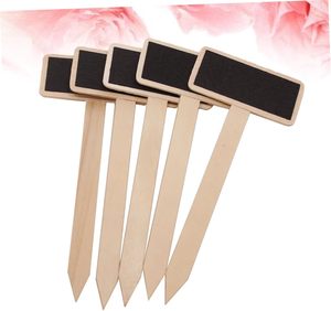 Gogogmee 20 PCS Mini étiquettes de tableau noir en bois Étiquettes de plantes décoratives créatives pour <span class=keywords><strong>jardin</strong></span> mariage et maison Peuplier contreplaqué pour bricolage - Product Image 4