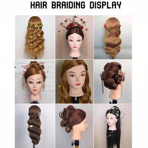 <span class=keywords><strong>Tête</strong></span> de Mannequin d'entraînement en cosmétologie <span class=keywords><strong>professionnelle</strong></span> avec <span class=keywords><strong>tête</strong></span> de poupée de beauté de tressage de coiffure en fibres synthétiques - Product Image 5