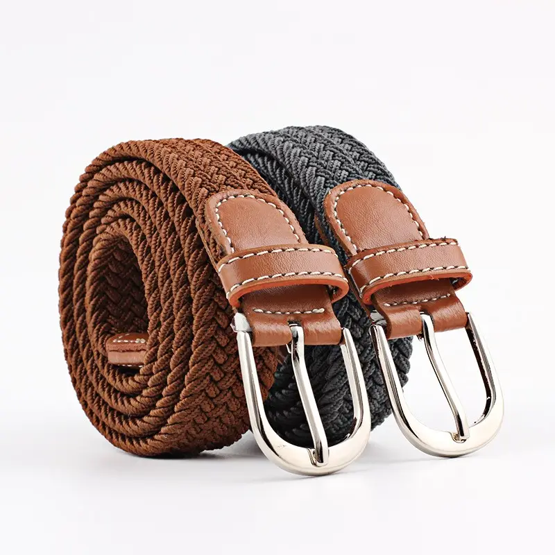 Customized Casual Fashion Stretch Fabric Woven Braided Elastic Belt