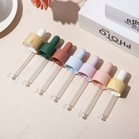 Flacon de sérum en verre stérile à épaule plate rose givré en gros, 20 ml, 30 ml, 50 ml, 100 ml, 120 ml, avec pipette compte-gouttes