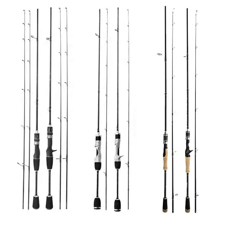 High Quality Custom Light Solid Carbon Fiber fishing Rod Comfortable Ultralight Pole Strong Load bearing Spinning Rods