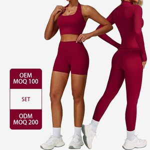TZ6616 Set da <span class=keywords><strong>donna</strong></span> <span class=keywords><strong>3</strong></span> pezzi Yoga con collo quadrato <span class=keywords><strong>Leggings</strong></span> aderenti abbigliamento attivo per allenamento Yoga Set - Product Image 4