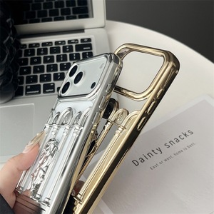 Custodia per Telefono in TPU Opaco Elettroplaccato con Colonna Romana 3D Traforata e Angelo 3D per iPhone 17 16 15 Pro Max - Product Image 2