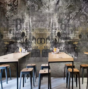 <span class=keywords><strong>Papier</strong></span> <span class=keywords><strong>peint</strong></span> européen <span class=keywords><strong>vintage</strong></span> <span class=keywords><strong>gris</strong></span> ciment Décoration murale de restaurant industriel Peintures murales <span class=keywords><strong>Papier</strong></span> <span class=keywords><strong>peint</strong></span> Alphabet Graffiti - Product Image 4