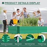 Grand lit de jardin surélevé en métal galvanisé vert de 6x3x2 pieds Kit carré de jardinière surélevée à racines profondes de 2 pieds en acier pour
