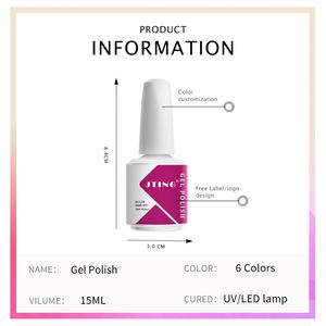 Set di Smalti <span class=keywords><strong>Gel</strong></span> UV Neon PRO, 6 Colori, Campioni Gratuiti, Design Personalizzato, OEM con Logo Proprio, Flacone da 15ml - Product Image 2