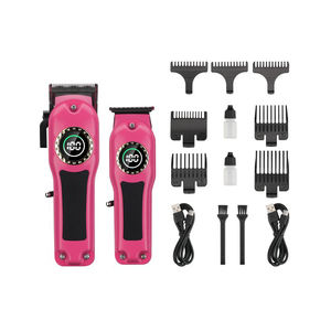 新しいデザインサロン理髪店コンボヘアクリッパーセット高速モーターコードレスプロフェッショナル充電式ヘアトリマー男性用 - Product Image 1