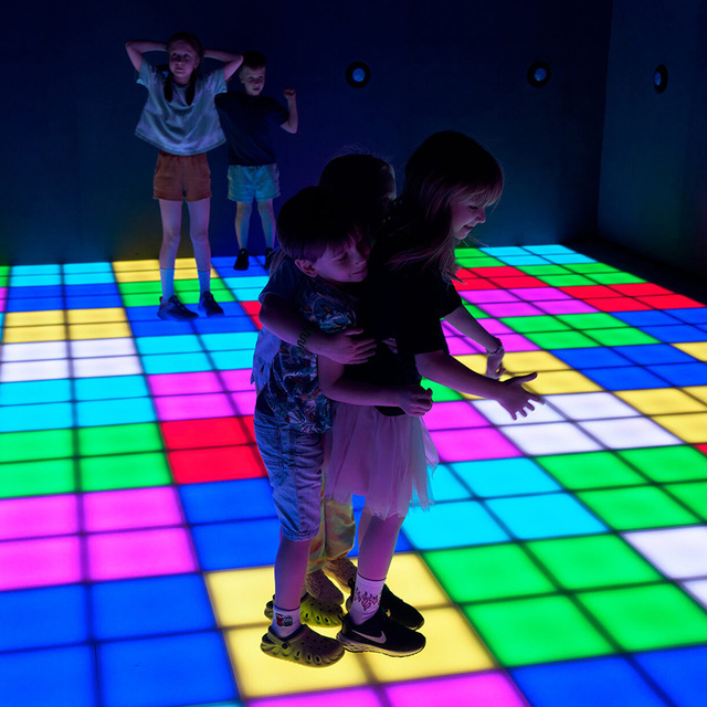 Interactive LED Floor Tile Game with Motion Sensor Lava Jumping Grid for Kids & Events