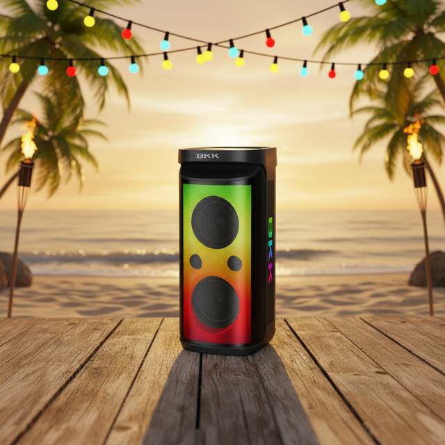 Portable Wireless Studio DJ Party Karaoke Speaker Dual 6.5-Inch High Power Bass RGB LED Outdoor Stage Computer Use