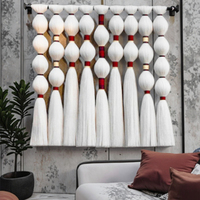 Art mural bohème en macramé, nouveau design personnalisé, 100% coton, fait à la main, crème, autre art mural, décoration intérieure