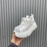 Chaussures compensées respirantes à lacets en cuir verni Magma Sole, plateforme épaisse, rehaussant la taille, pour femmes, style Dad Shoes, OEM