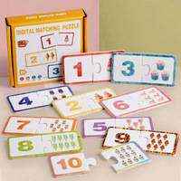 Rompecabezas digital cognitivo de madera, aprendizaje temprano, rompecabezas educativo interactivo para padres e hijos, juguete para niños para emparejar y combinar