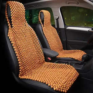 2024 yeni araba iç aksesuarları ahşap boncuk koltuk kapakları kaplamalı yastık dekorasyon tam Set evrensel araba koltuğu kapakları