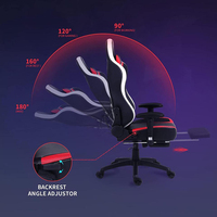 Chaise de jeu inclinable à barre lumineuse LED RGB au design moderne, en cuir PU, vente en gros d'usine, échantillon gratuit pour le bureau et les joueurs