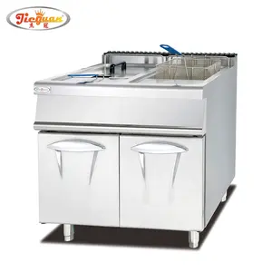 CE certificated double tanks industrial gas deep fryer