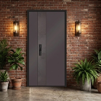 Portes d'entrée doubles automatiques en alliage d'aluminium anti-effraction et anti-balles Lukliving pour villa