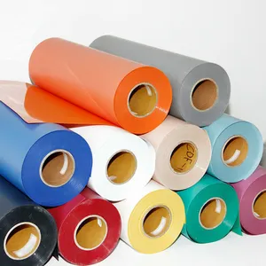 Guangzhou 0.5*25m PU PVC Flex Stoff Wärme Transfer Flock Vinyl Rolle Wärme Drücken Film für Kleidung Druck label Auto Aufkleber