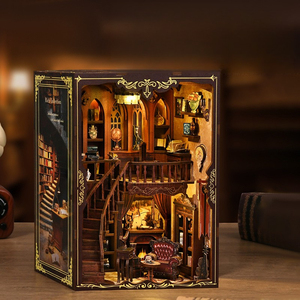 Nouvelle conception <span class=keywords><strong>de</strong></span> maison miniature en bois à construire soi-même, matériaux écologiques, ensemble <span class=keywords><strong>de</strong></span> modè<span class=keywords><strong>les</strong></span> sur le thème des livres anciens pour <span class=keywords><strong>la</strong></span> décoration <span class=keywords><strong>de</strong></span> <span class=keywords><strong>la</strong></span> maison - Product Image 2