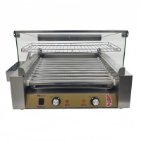 Machine à griller les saucisses 220V, machine à hot-dogs électrique, machine à griller à 11 rouleaux avec chauffe-pains, barbecue pour le camping