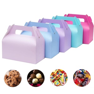 Scatole Regalo Compostabili a Casetta per Feste di Compleanno per Bambini, Confezioni Ecologiche Colorate per Giocattoli, Biscotti, <span class=keywords><strong>Snack</strong></span>, Bomboniere, Scatole per Caramelle Cinesi in Offerta - Product Image 2