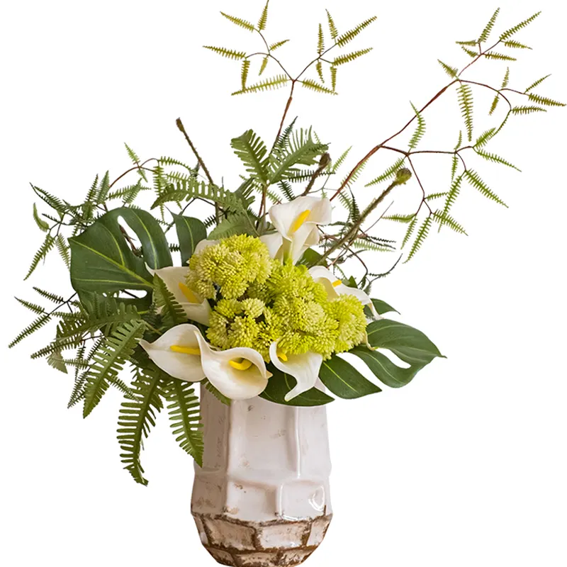 Handmade bouquet green plants holding flowers fresh Nordic living room table silk flowers artificial Calla lily flower