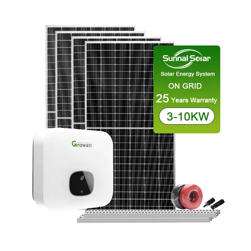 Growatt Solar 5Kw Power System Kit Panel Energia Placa Solar Para Casa 3Kw 5Kw 10Kw For House