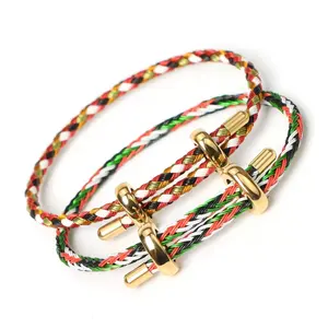Bracelet à breloques coulissantes pour femmes, cordon tressé et personnalisé avec fermoir à cordon, réglable, offre spéciale, haute qualité