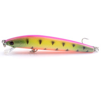 Le Brave ABS Bass Live Bait Fishing Floating Minnow Hard Bait with Hooks 9.5cm/8.5g for Ocean Boat Rock & Beach Fishing