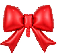 Ballon en aluminium mat texturé satiné de 21 pouces en forme de grand nœud, disponible en 7 couleurs, pour décorations de fête - Vente en gros