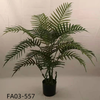 Künstlicher Edler Palmen-Bonsai, Mini-Palme, Künstliche Grünpflanze im Topf für Wohnzimmer, Hotel und Bürodekoration