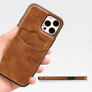 Étui arrière pour téléphone portable avec fente pour carte de visite Étui en cuir PU pour iPhone 11 12 13 14 15 16 Pro Max - Product Image 4