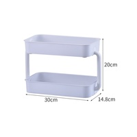 Étagère de rangement cosmétique double couche en plastique JX, mobile et sans installation requise, pour l'organisation de bureau et de coiffeuse